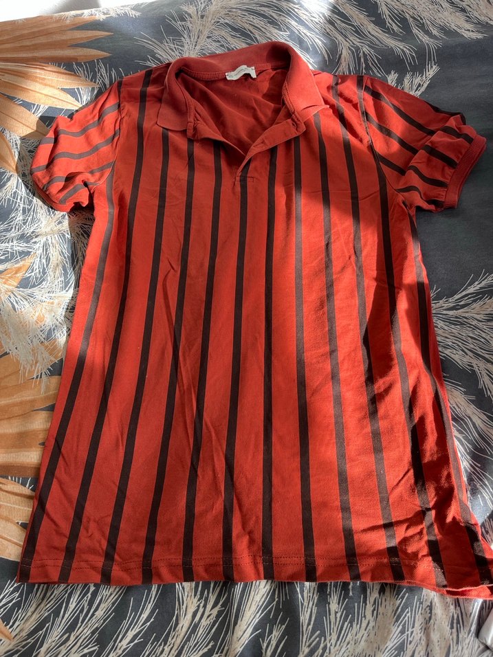 siyah cizgili polo yaka erkek tişört - Görsel 2