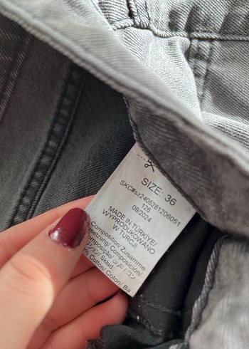 Gri  Salaş Kadın Kot Pantolon - Görsel 4