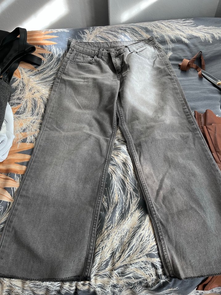 Gri  Salaş Kadın Kot Pantolon - Görsel 2