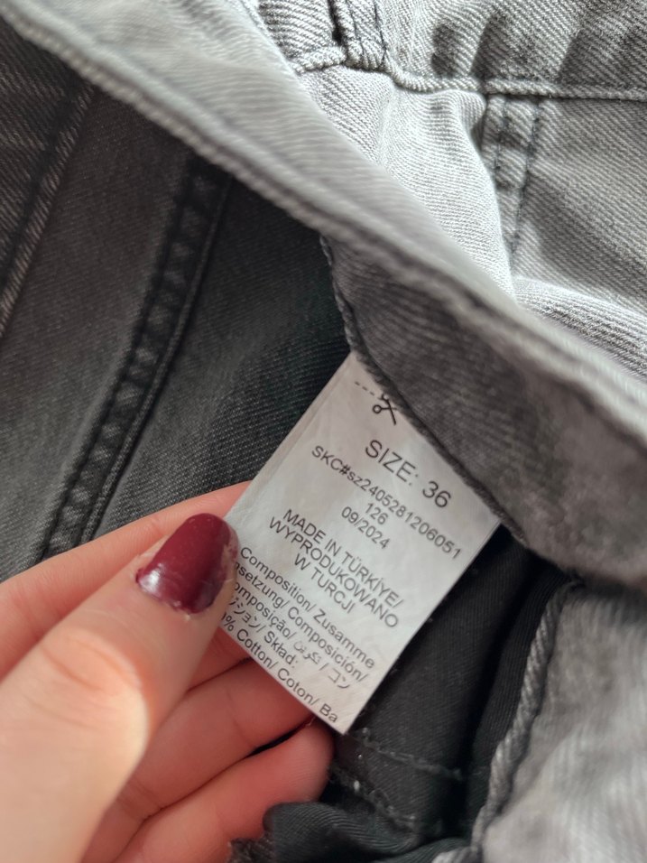 Gri  Salaş Kadın Kot Pantolon - Görsel 4