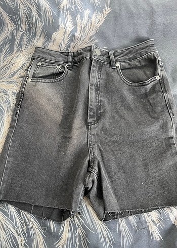 Gri Midi Denim Kadın Şort - Görsel 2