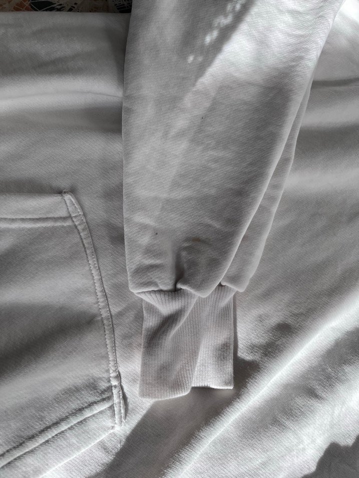 Kadın Beyaz Kapüşonlu  Sweatshirt - Görsel 3