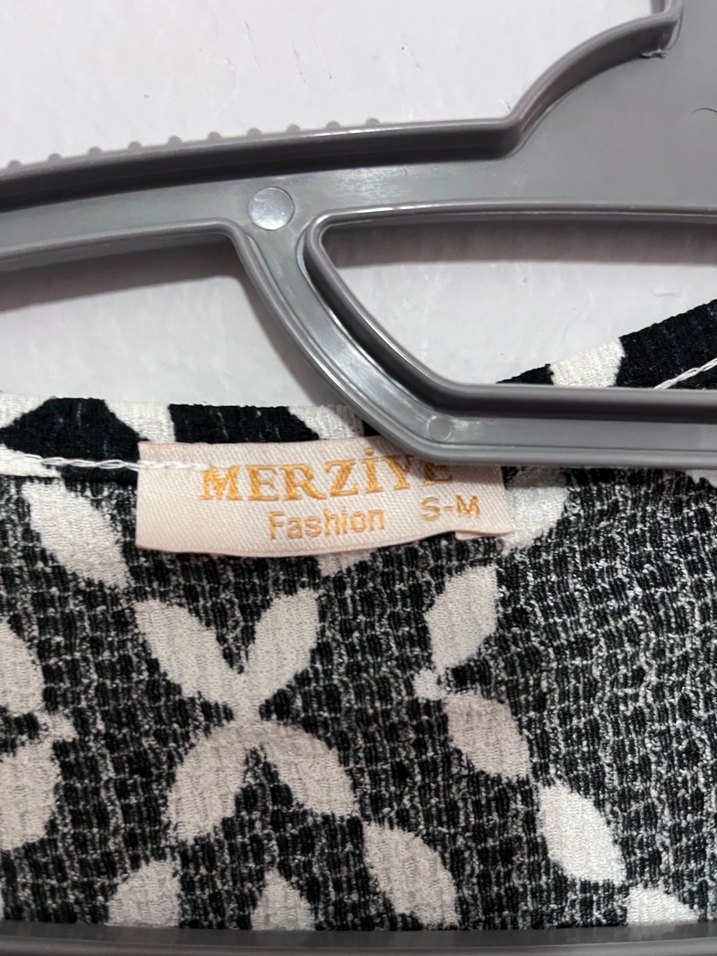 Siyah Beyaz Desenli Uzun Bohem Elbise - Görsel 5