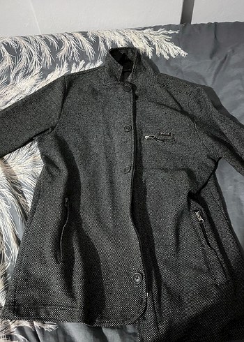 Düğmeli Gri Erkek Yün Kaban - Görsel 2