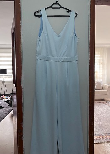 Mavi V Yaka Midi Tulum - Görsel 3