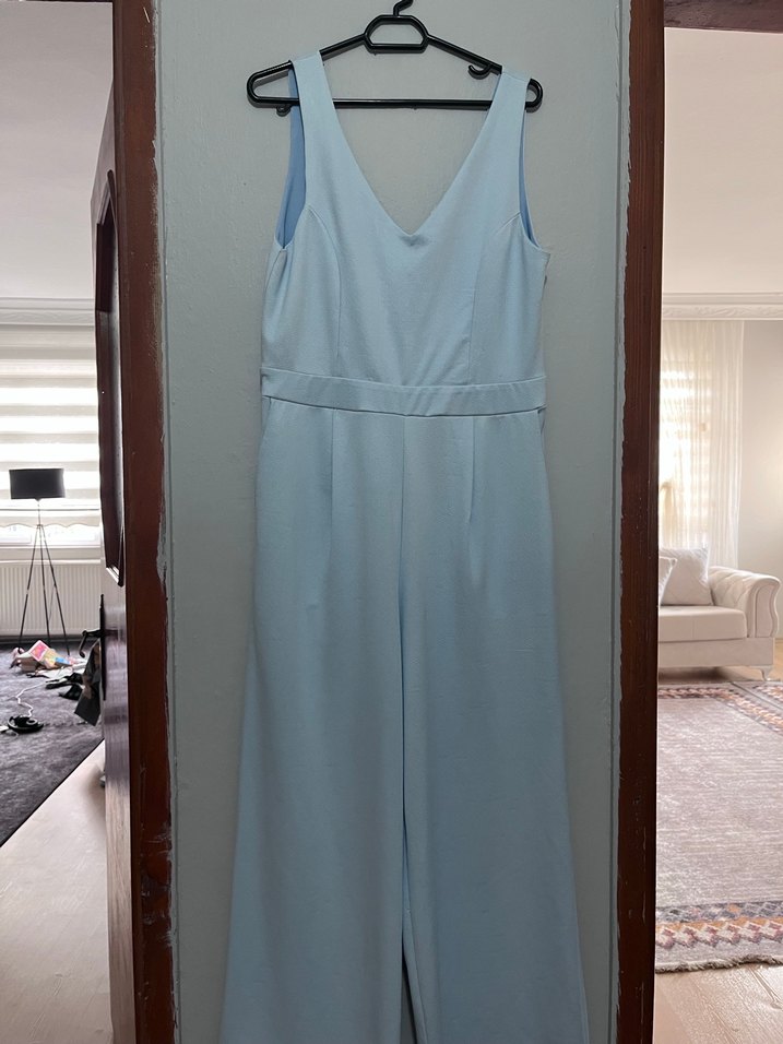 Mavi V Yaka Midi Tulum - Görsel 2