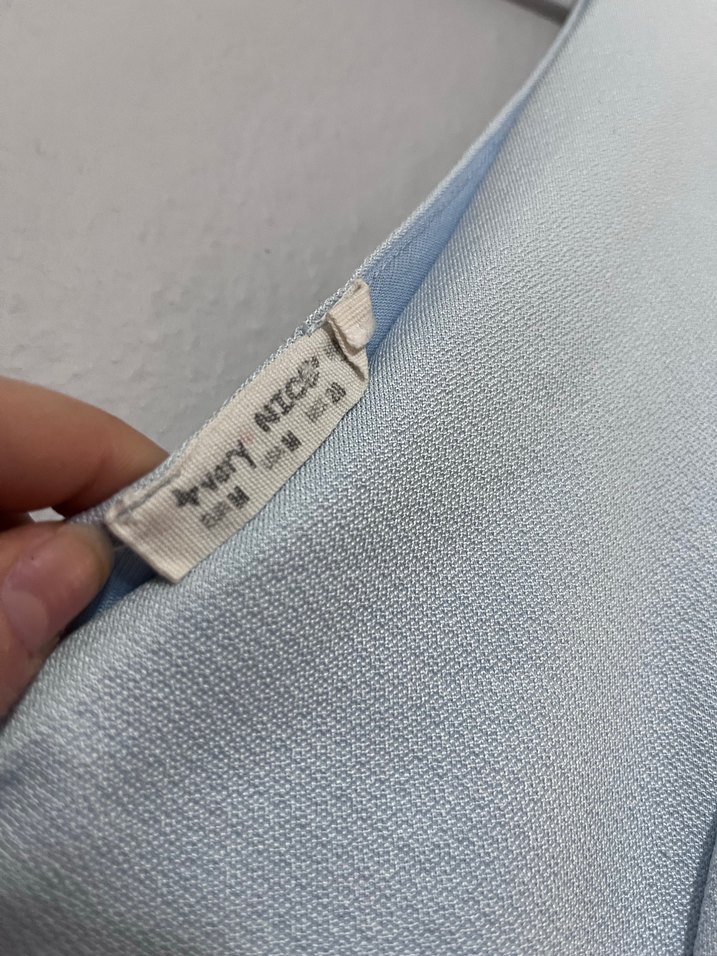 Mavi V Yaka Midi Tulum - Görsel 4