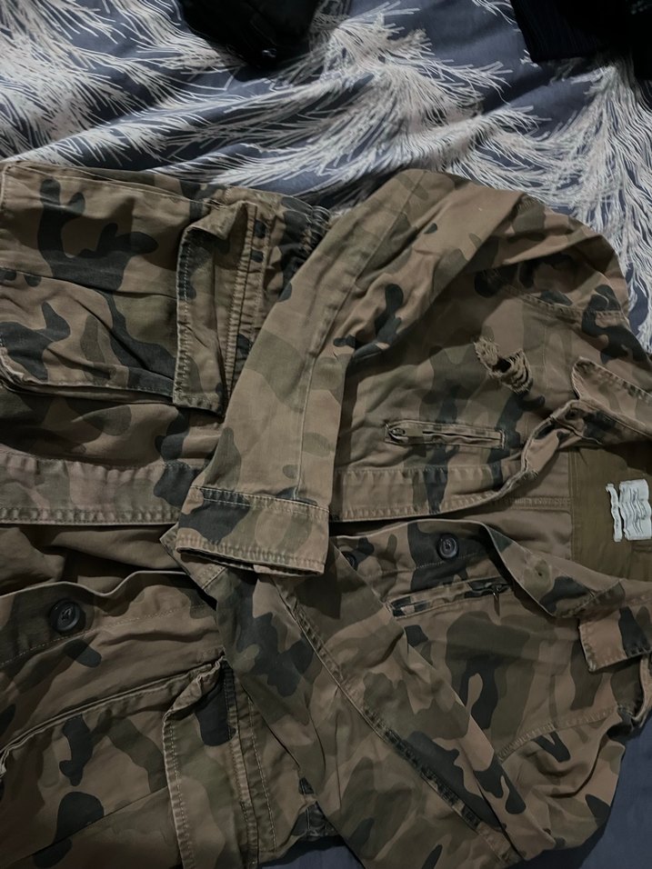 Kahverengi Kamuflaj Desenli  Ceket - Görsel 3