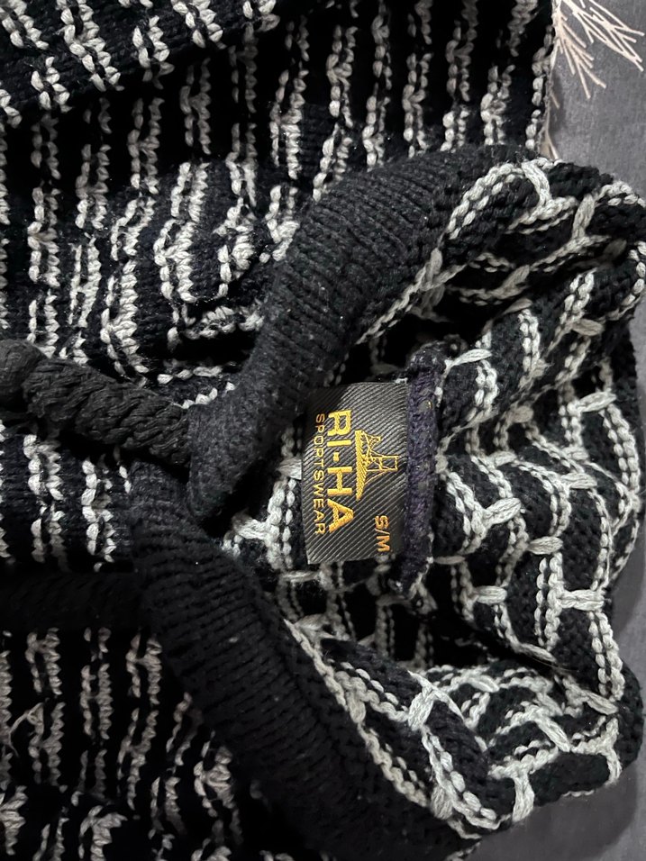 Gri Desenli Boğazlı Triko Kadın /Erkek Kazak - Görsel 2