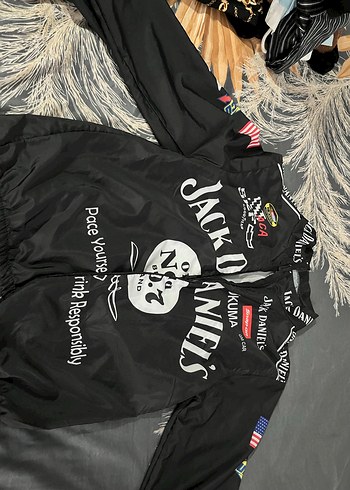 Siyah Baskılı Rahat Kesim Ceket - Görsel 2