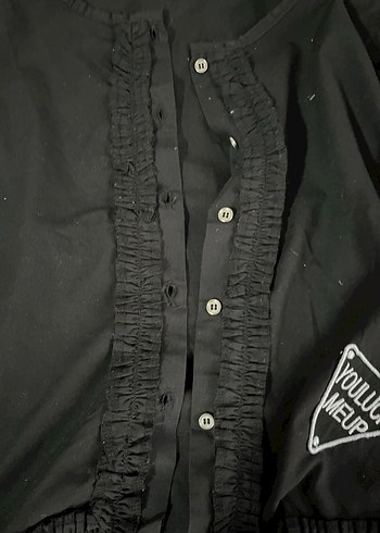 Siyah Nakışlı Kadın Midi Ceket - Görsel 3