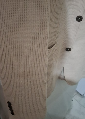 Süvari/Astsrsız Bej Erkek Düğmeli Ceket, Slim Fit Kalıp - Görsel 5