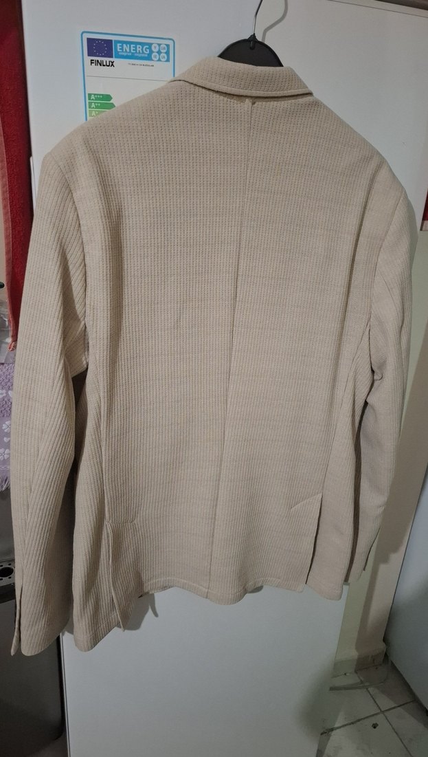 Süvari/Astsrsız Bej Erkek Düğmeli Ceket, Slim Fit Kalıp - Görsel 2