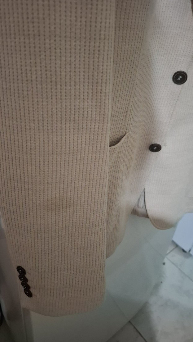 Süvari/Astsrsız Bej Erkek Düğmeli Ceket, Slim Fit Kalıp - Görsel 5