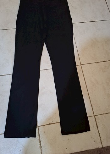 Siyah Midi Kadın Denim Pantolon Likralı - Görsel 2