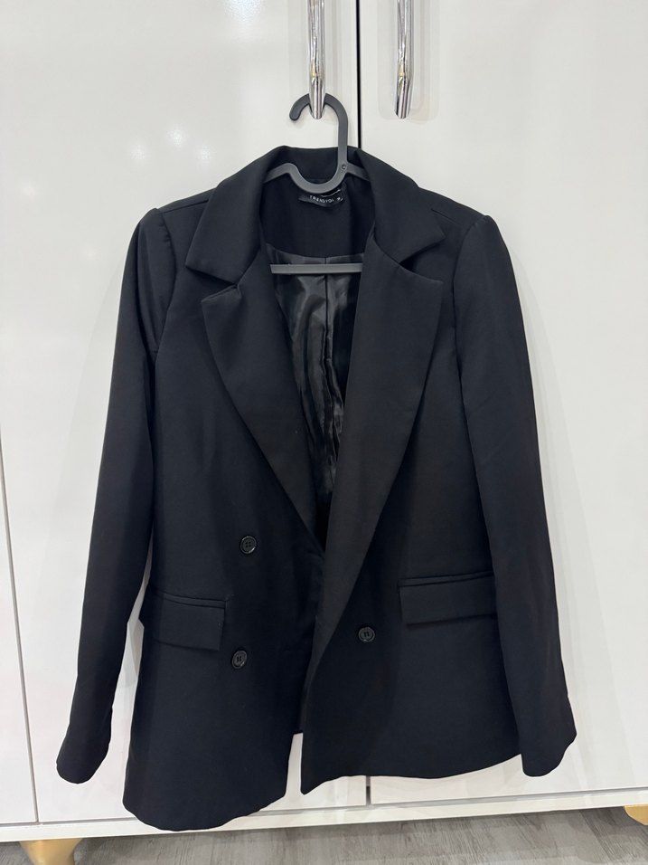 Siyah Düğmeli Kadın Blazer Ceket - Görsel 2