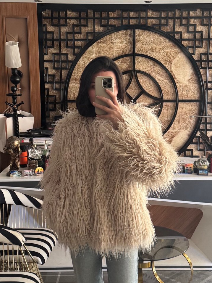 H&M Bej Kürk - Görsel 2