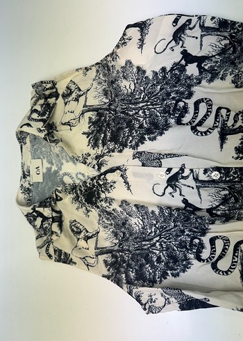 V Yaka, Baskılı Gri Uzun Kolsuz Elbise - Görsel 5