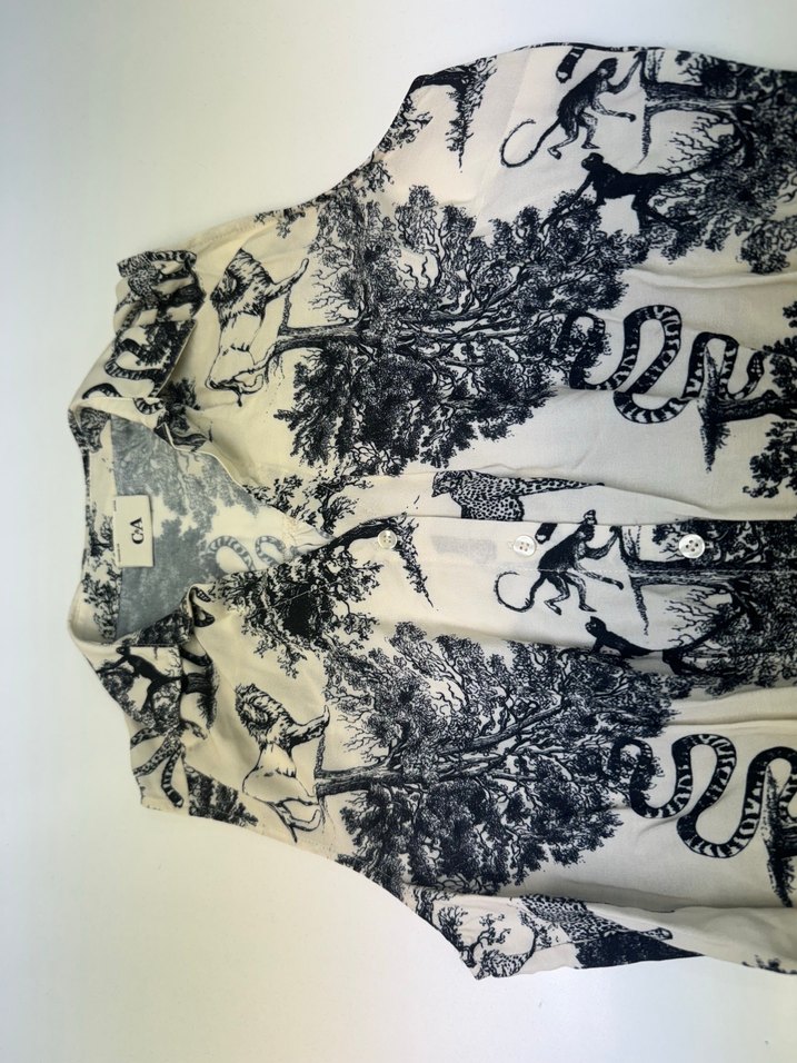 V Yaka, Baskılı Gri Uzun Kolsuz Elbise - Görsel 5