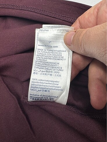 Tommy Hilfiger Bordo L beden T.shirt - Görsel 4