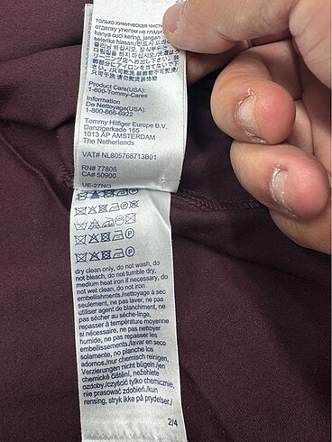 Tommy Hilfiger Bordo L beden T.shirt - Görsel 5