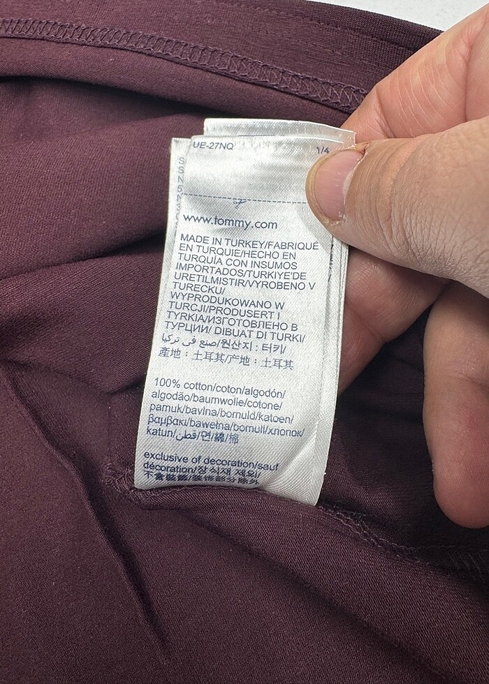 Tommy Hilfiger Bordo L beden T.shirt - Görsel 4
