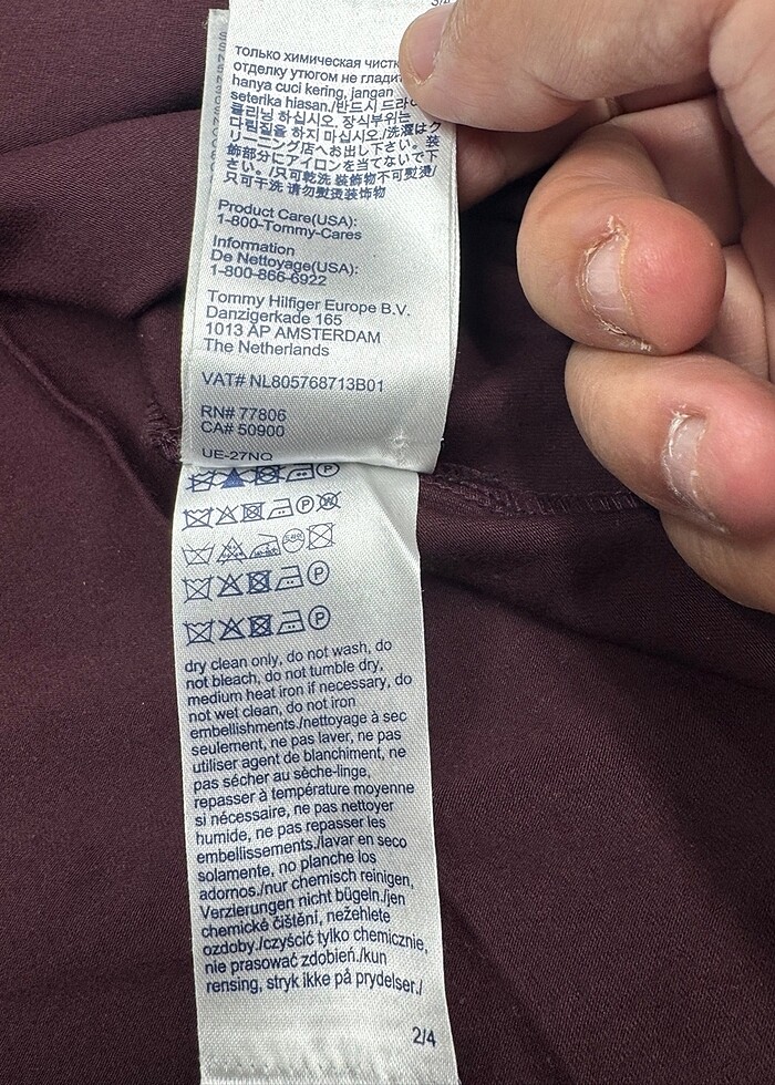 Tommy Hilfiger Bordo L beden T.shirt - Görsel 5