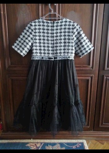 Kız Çocuk Ekose Desenli tüllü Elbise - Görsel 5