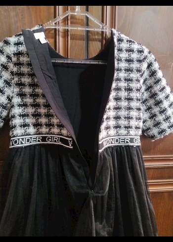 Kız Çocuk Ekose Desenli tüllü Elbise - Görsel 8