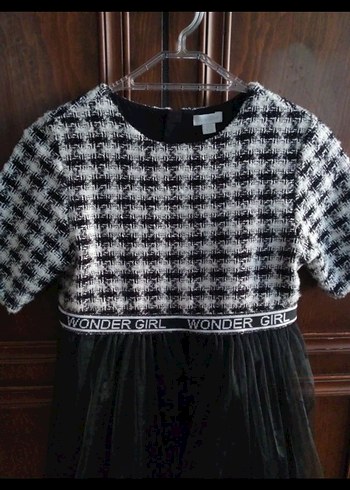 Kız Çocuk Ekose Desenli tüllü Elbise - Görsel 2