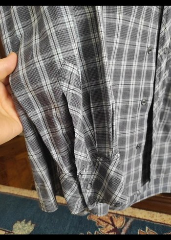 Erkek Gri Uzun Kollu Pamuklu Gömlek - Görsel 6