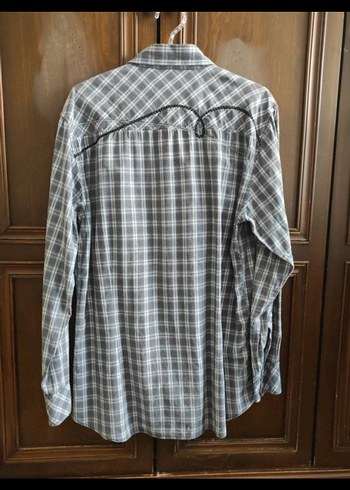 Erkek Gri Uzun Kollu Pamuklu Gömlek - Görsel 2