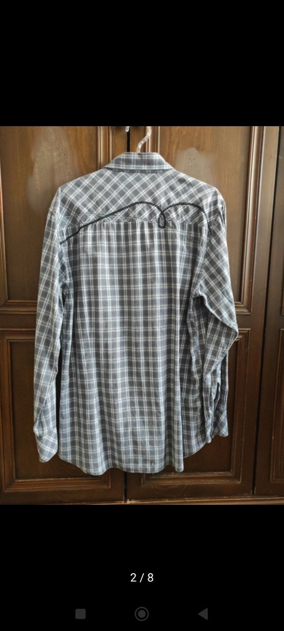 Erkek Gri Uzun Kollu Pamuklu Gömlek - Görsel 2