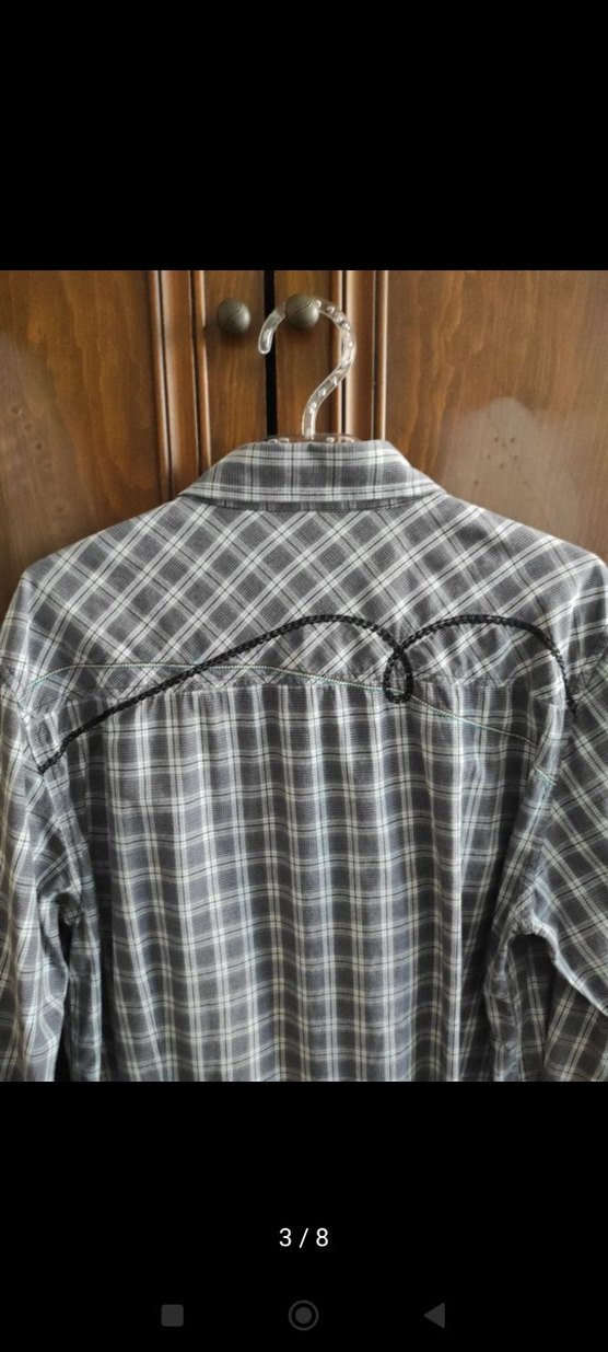 Erkek Gri Uzun Kollu Pamuklu Gömlek - Görsel 3