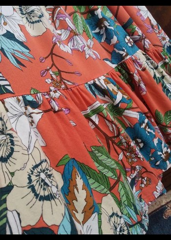 Koton Renkli Desenli Uzun Elbise - Görsel 7