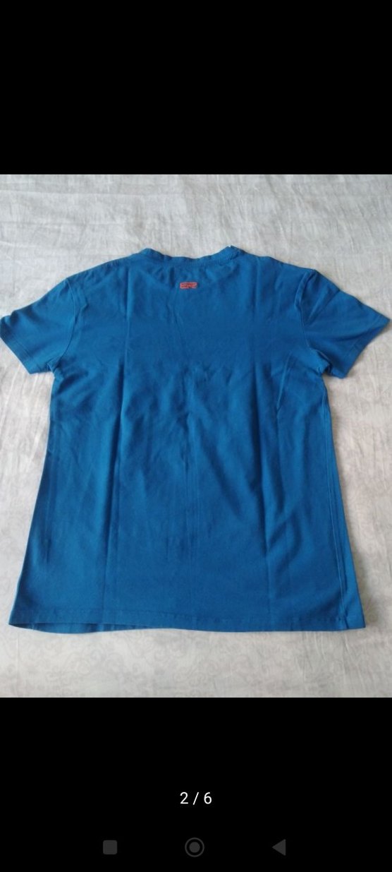 Mavi Baskılı Erkek Tişörtü, Kısa Kollu, Rahat Kesim - Görsel 2