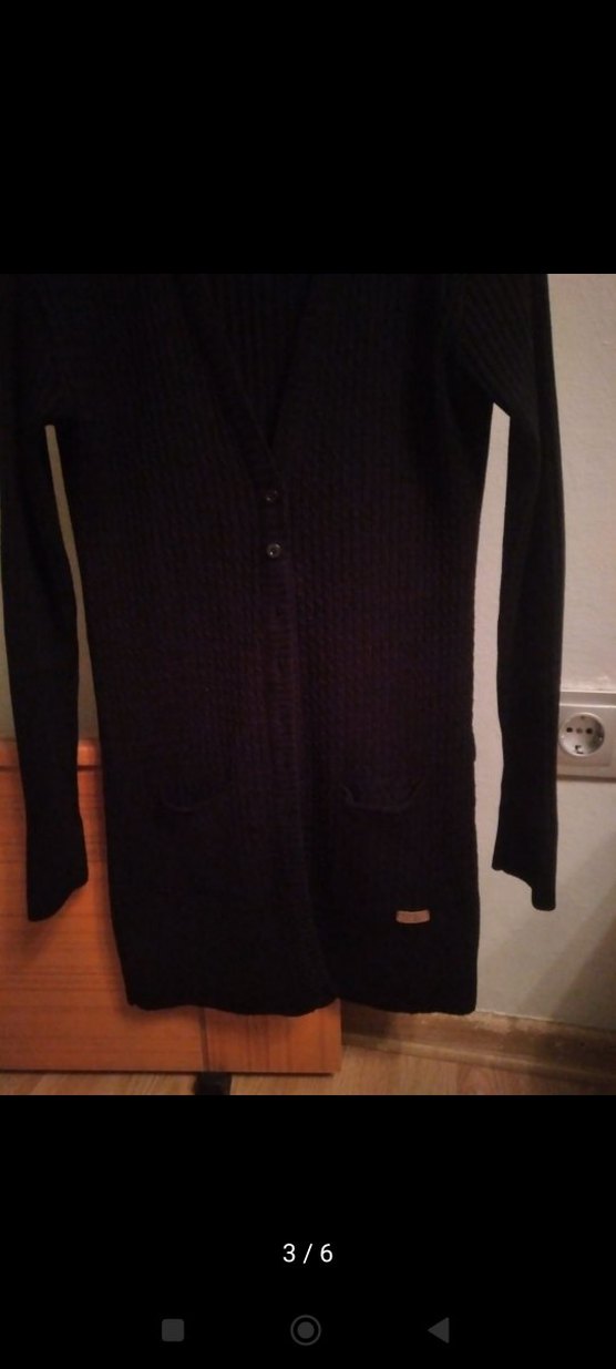 Siyah Uzun Kollu İnce Triko Hırka - Görsel 3