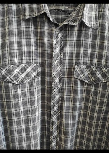 Gri Erkek Pamuklu Düğmeli Gömlek - Görsel 9