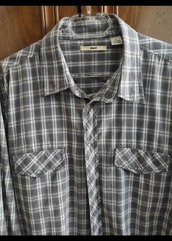 Gri Erkek Pamuklu Düğmeli Gömlek - Görsel 12