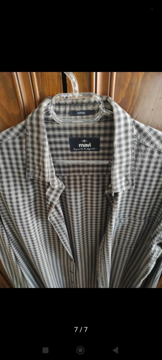 Gri Erkek Pamuklu Düğmeli Gömlek - Görsel 3