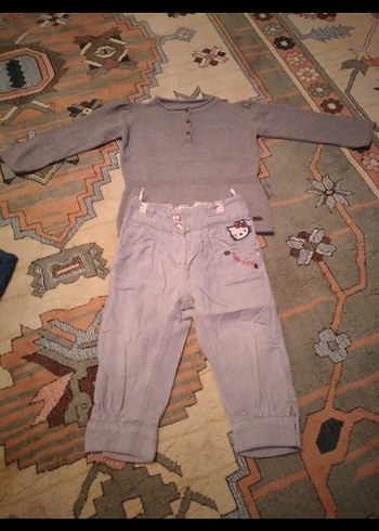 Gri Uzun Kollu Bebek Kız Takımı - Görsel 4