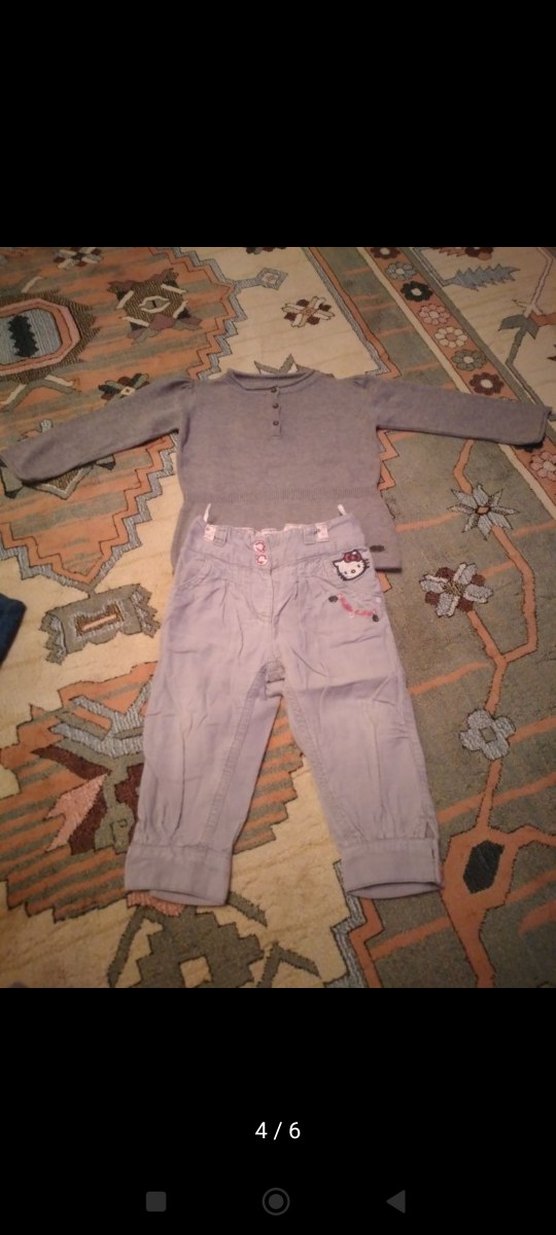 Gri Uzun Kollu Bebek Kız Takımı - Görsel 4