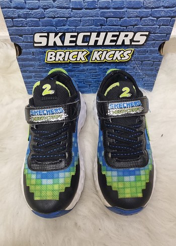 29 Beden siyah Renk Skechers Erkek Çocuk Renkli Velcro Spor Ayakkabı