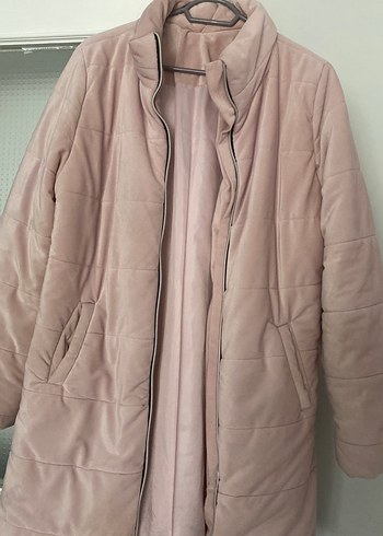 Pembe Midi Fermuarlı Kadın mont