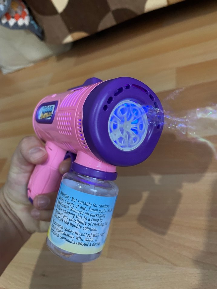 Renkli Mor Köpük Balon Tabancası - Görsel 3