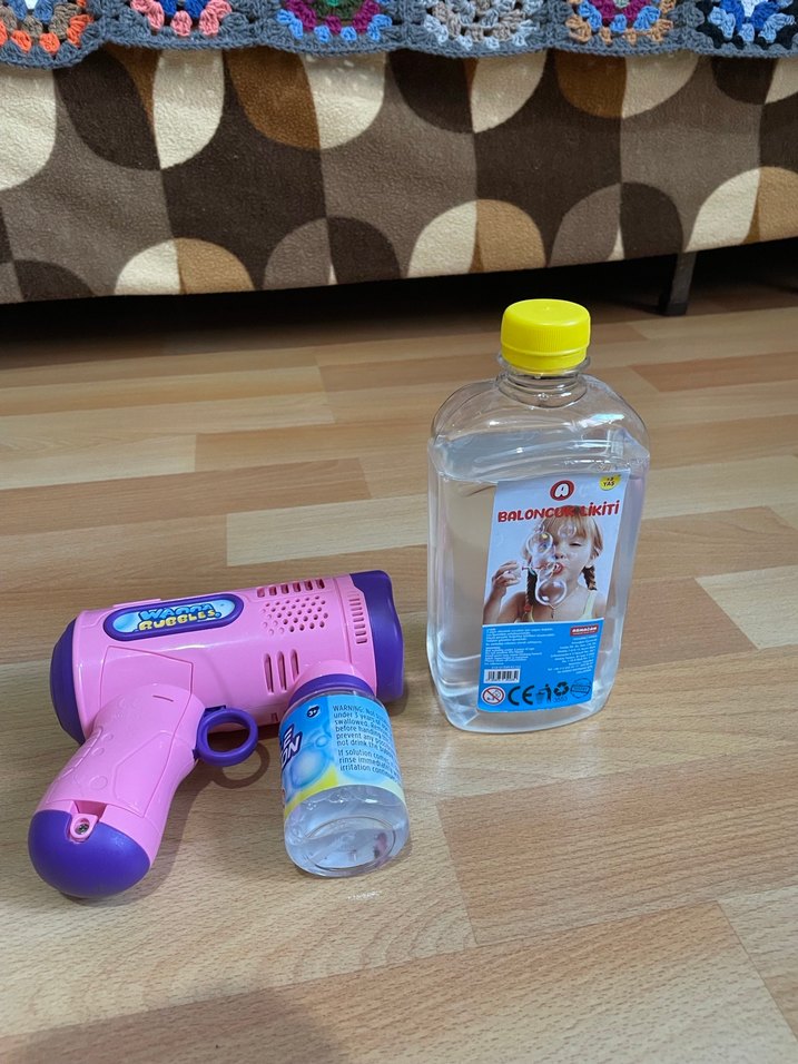 Renkli Mor Köpük Balon Tabancası - Görsel 2