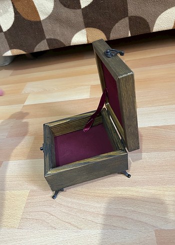 Mavi Desenli Ahşap Takı Kutusu - Görsel 3