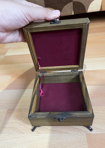 Mavi Desenli Ahşap Takı Kutusu - Görsel 2