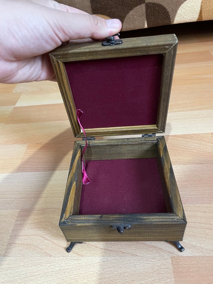 Mavi Desenli Ahşap Takı Kutusu - Görsel 2