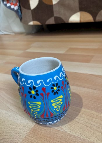 Renkli Mavi Seramik Kupa - Görsel 2